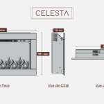 QAMINA - Dimensions cheminee encastrable CELESTA