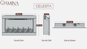 QAMINA - Dimensions cheminee encastrable CELESTA
