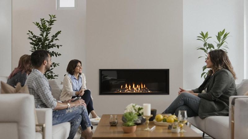 une cheminée décorative dans les négociations