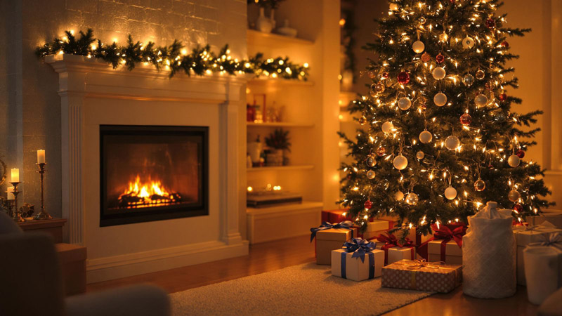 une cheminée électrique pour Noël