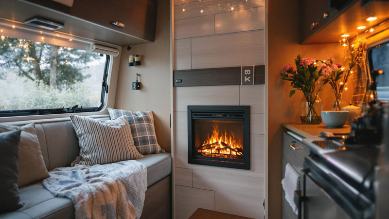 Cheminée électrique pour camping-car