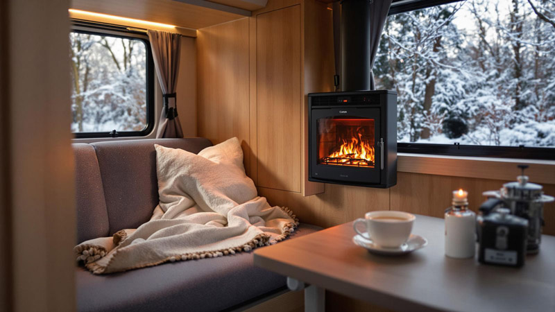 Cheminée électrique pour caravane