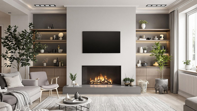 cheminée électrique dans le salon