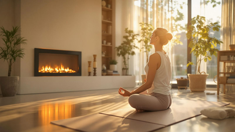 effets relaxants d'une cheminée électrique