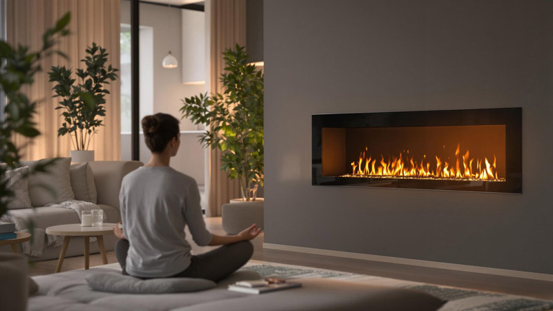 cheminée électrique avec des flammes